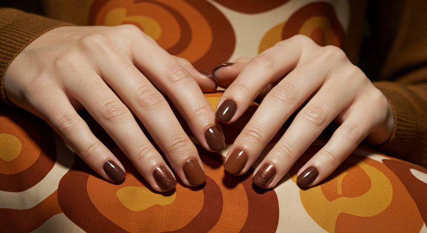 Fall 2025 Nail Trends That Are All About Chocolate Shades & Retro Prints