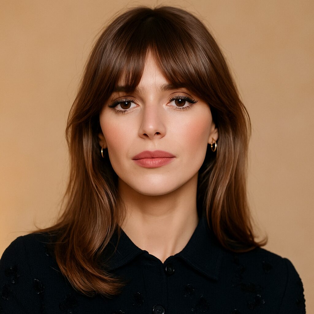 Soft vacation makeup with faux flush blush on cheeks, natural lashes, and light lip color