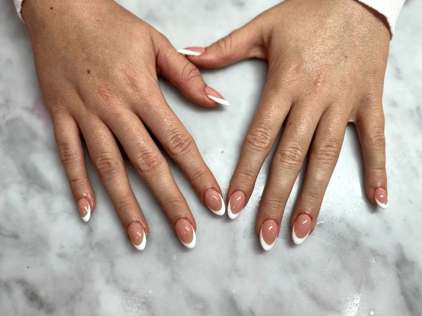 pastel yellow bordered French nails, elegant old money manicure for women