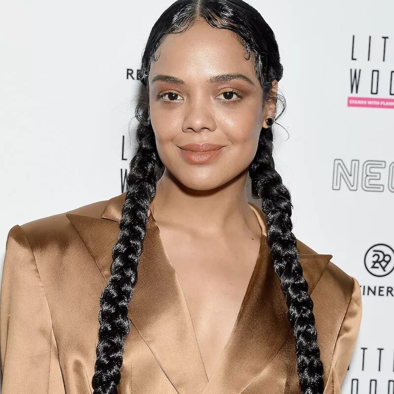 Playful pigtail braids with smooth edges and polished shine.