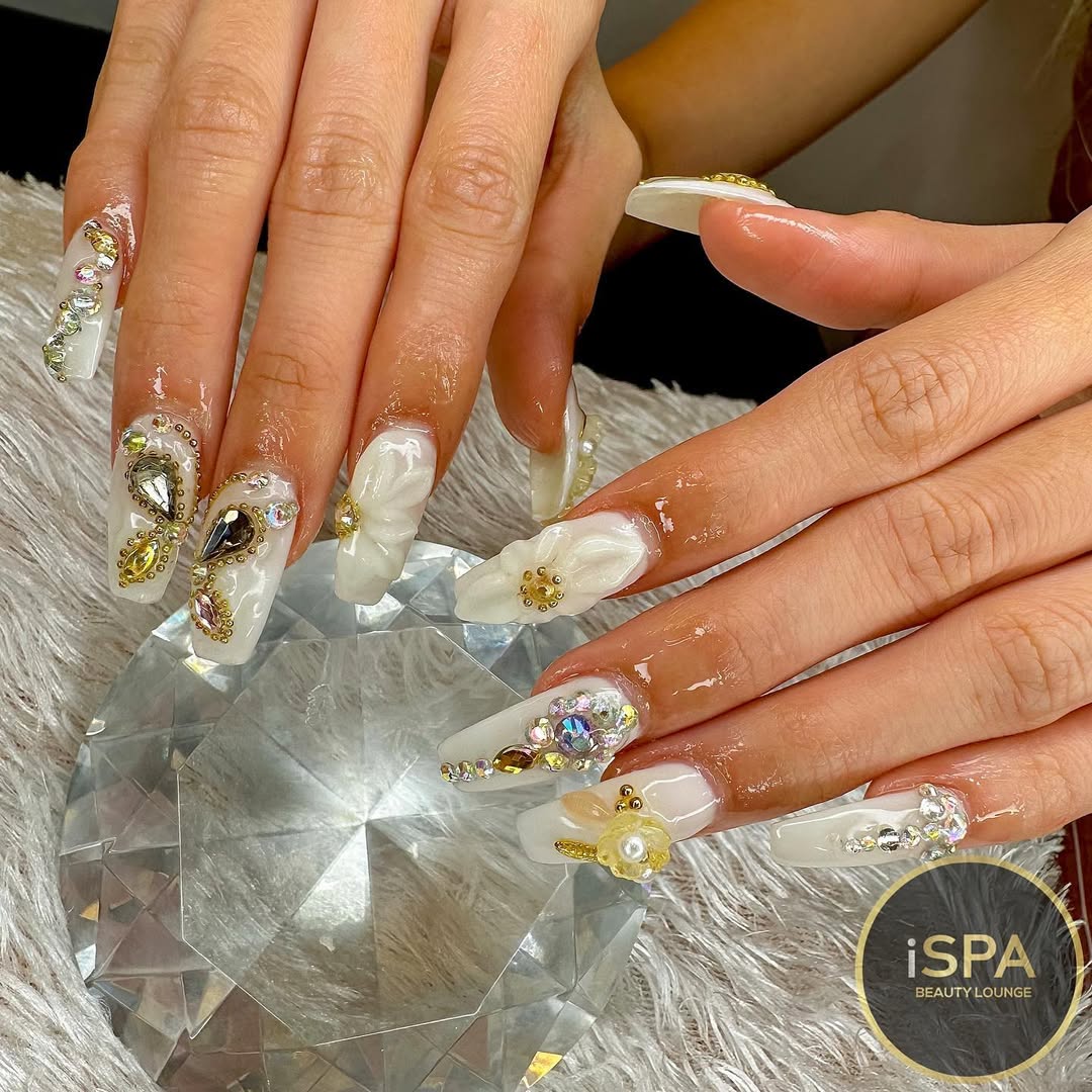 Regal Crystal Drama Nail Design