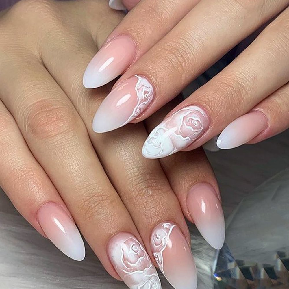 Sculpted Floral Art Nail Design