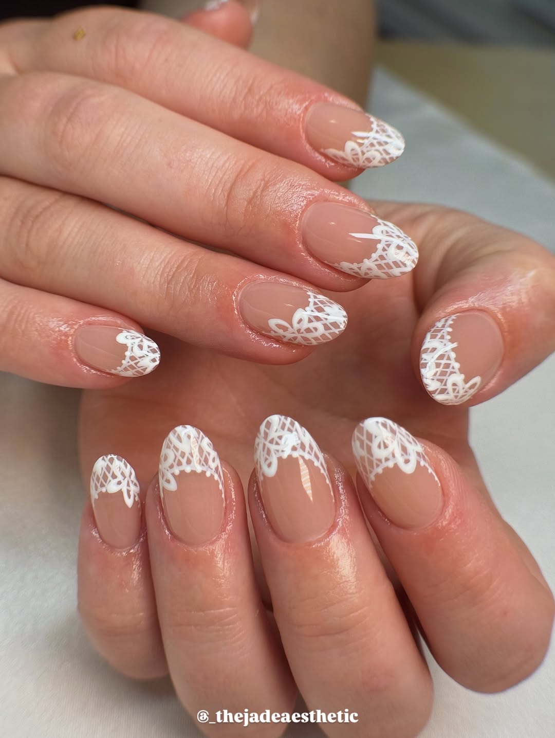 Soft Lace French Nail Design