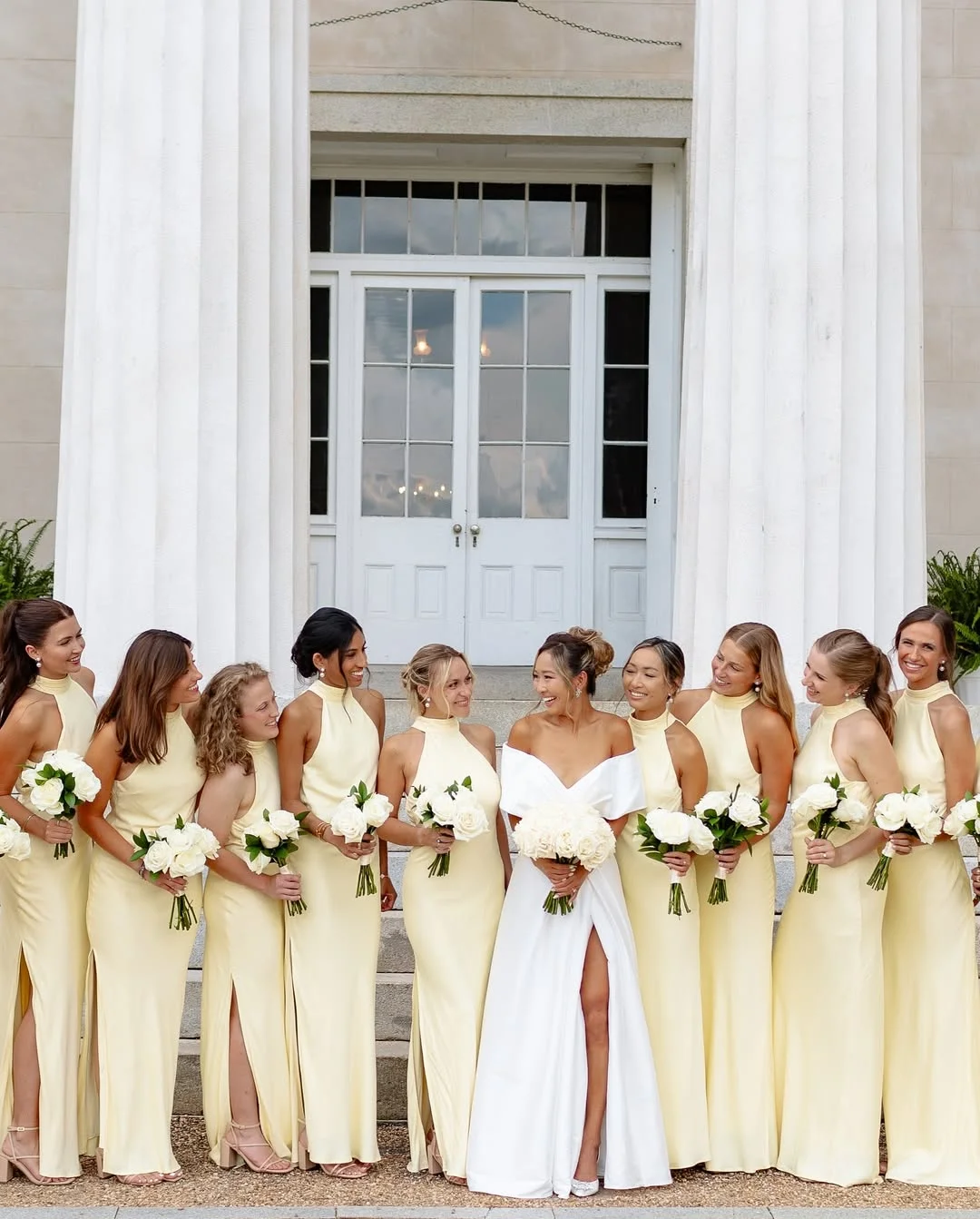 Soft Lemon Elegance bridesmaid dresses
