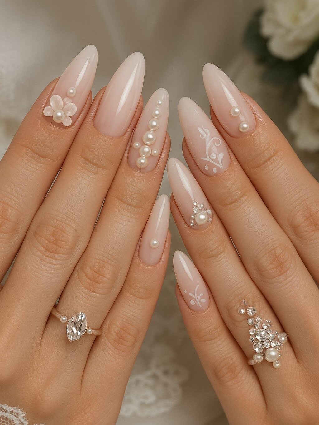 Soft Pearl Whisper Nail Design