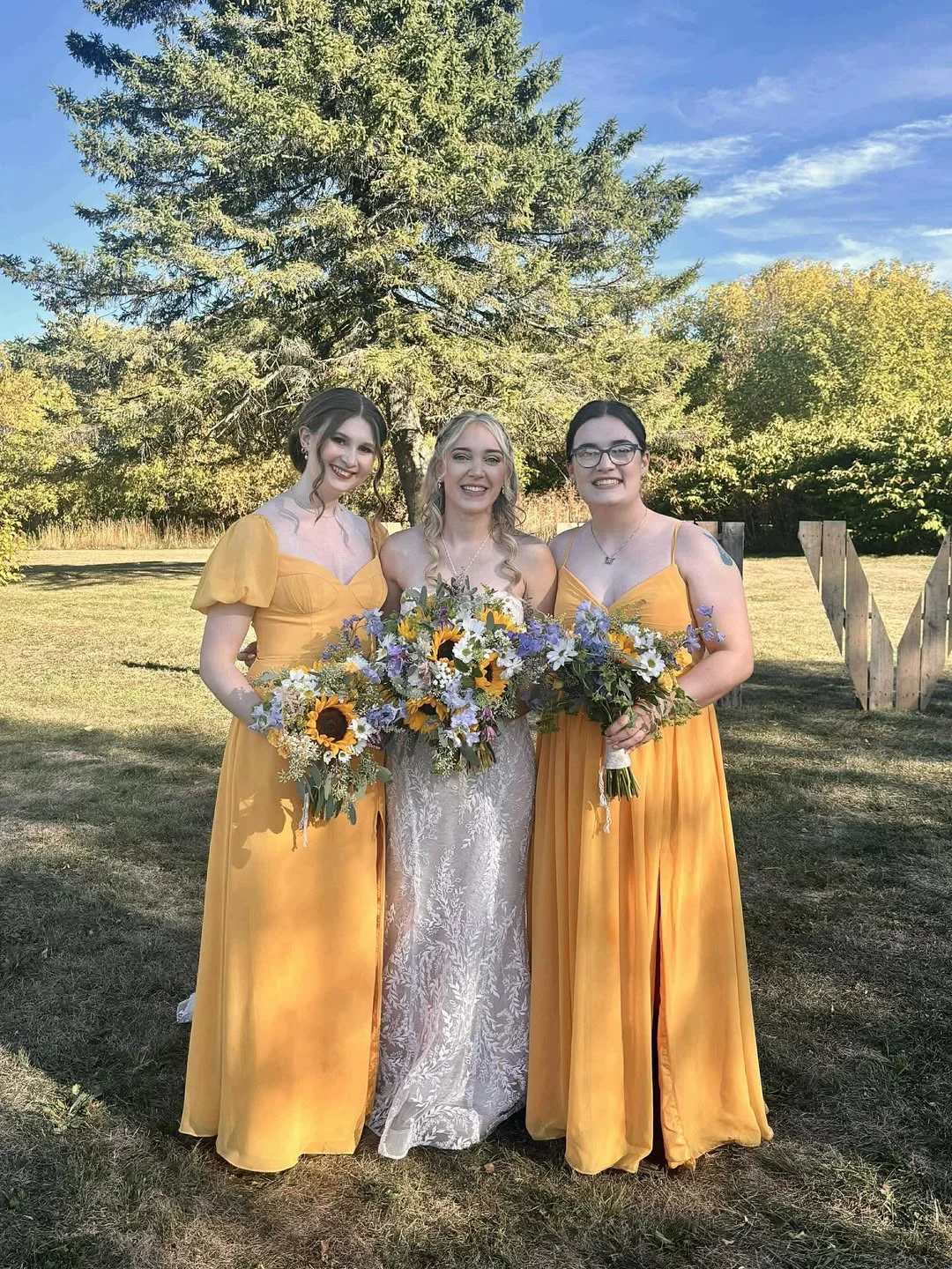Sunflower Statement bridesmaid dresses