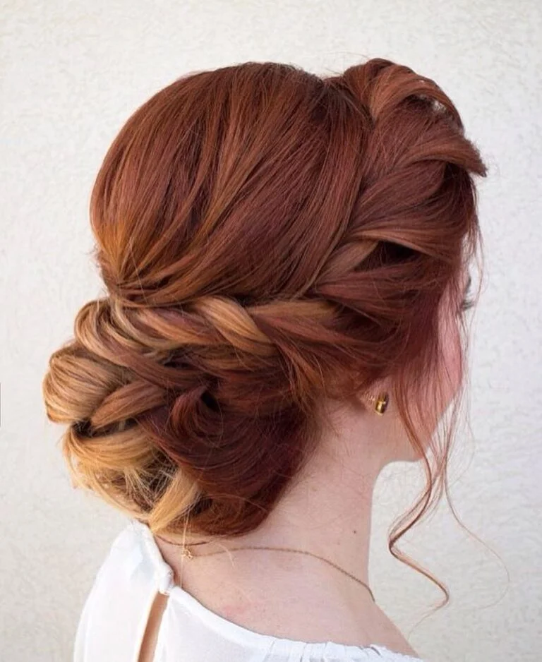 Textured Side Bun with Warm Tones