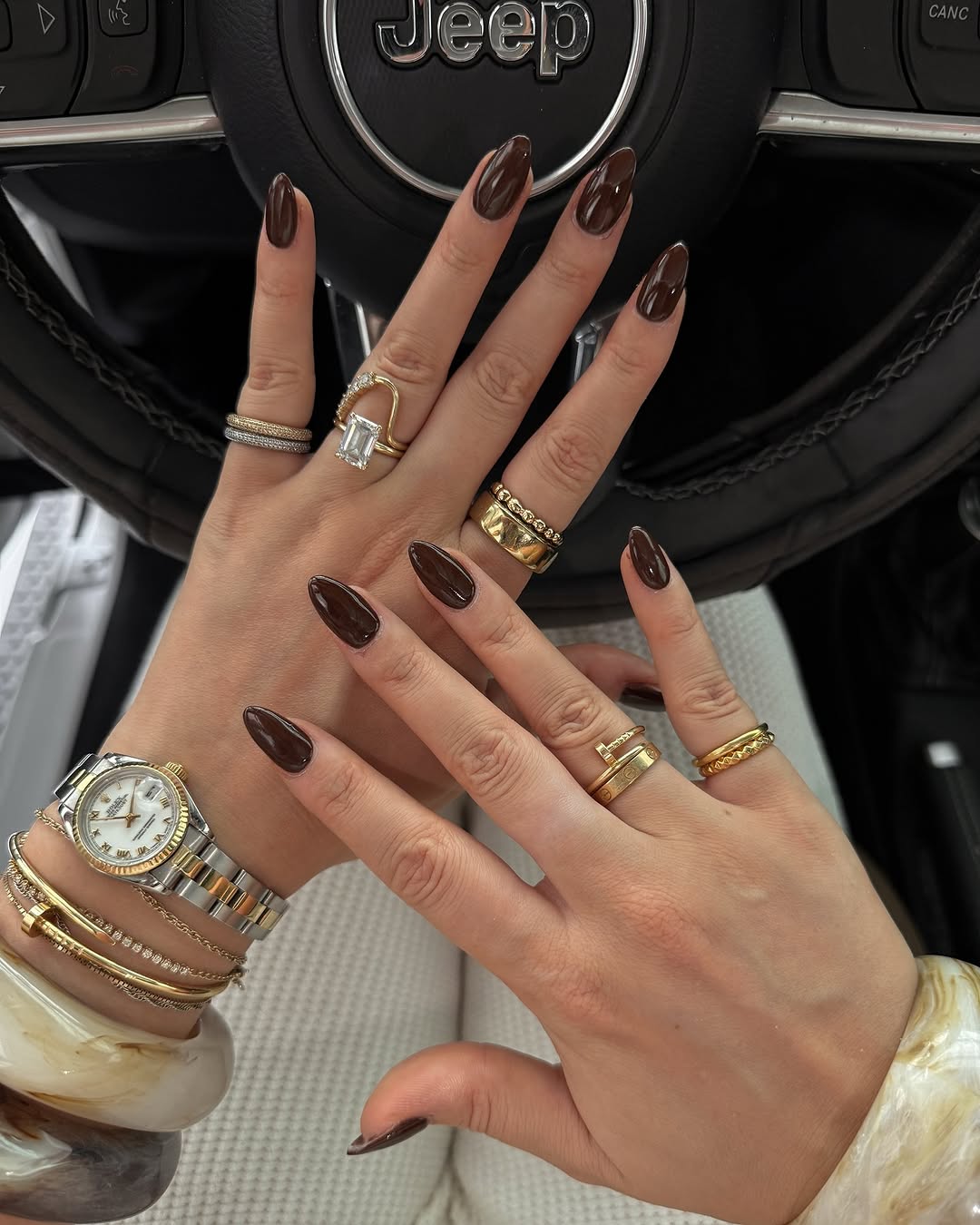 Deep chocolate brown nails