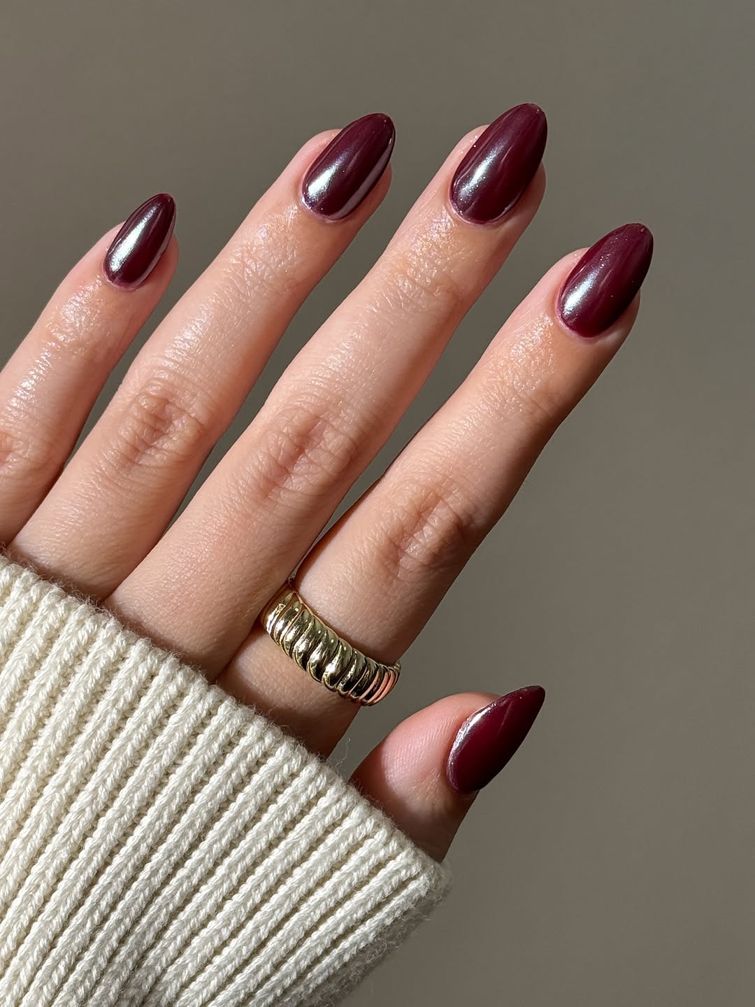 Deep merlot nails for fall/winter