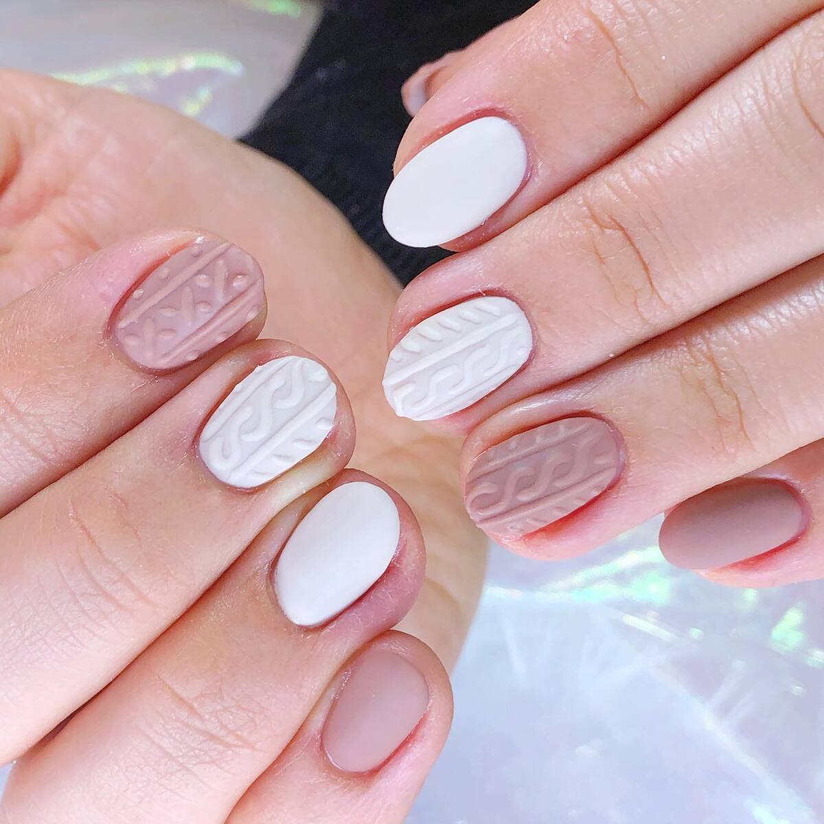 2. Soft Neutrals with Cozy Knitted Texture