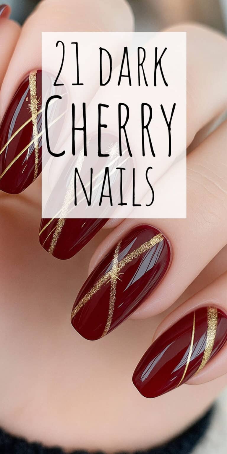 Dark cherry red nail inspiration