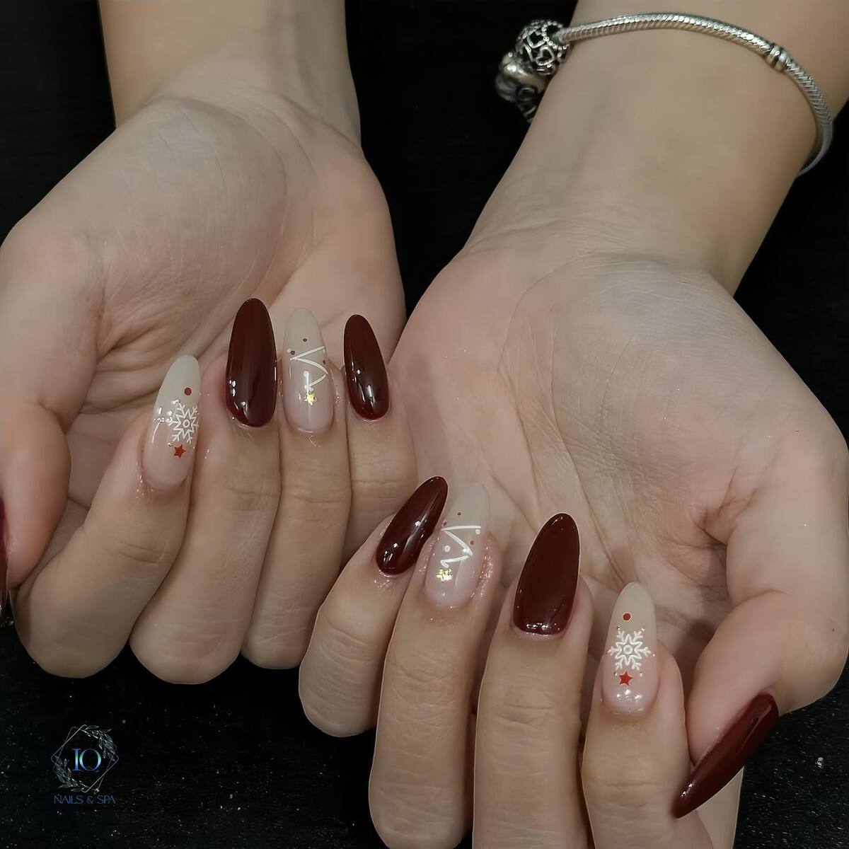 10. Elegant Burgundy Delight with Festive Accents