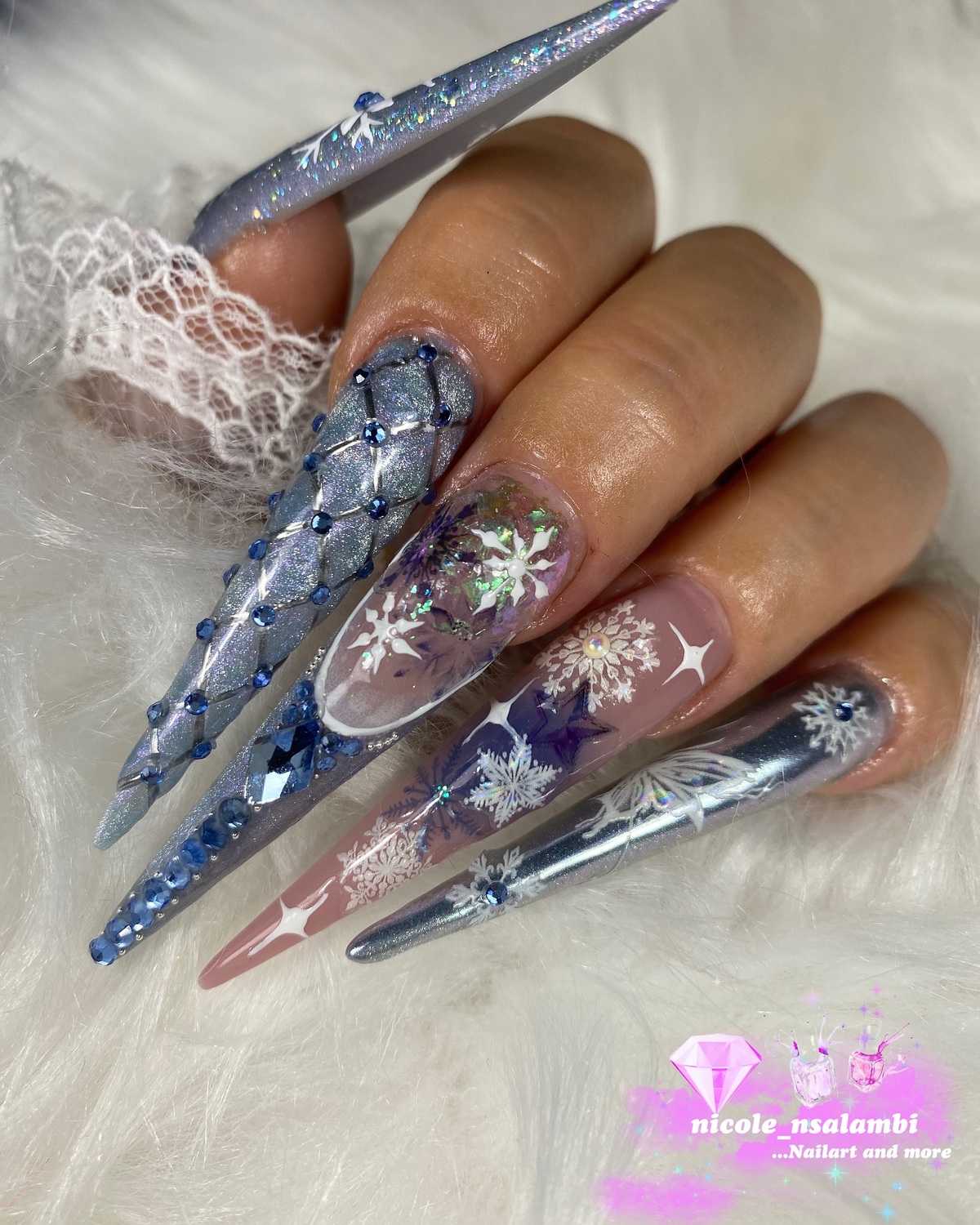 15. Midnight Frost with Blue Rhinestones