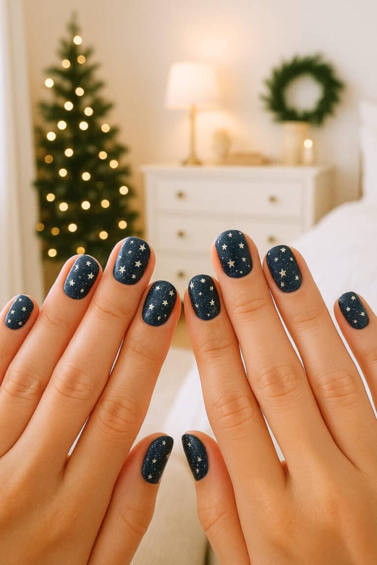 Star-themed New Year's Eve nails