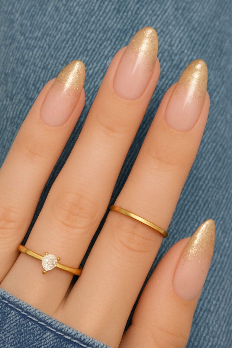 Glitter ombre New Year's Eve nails