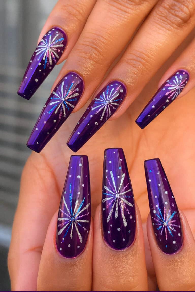 Firework burst New Year's Eve nails