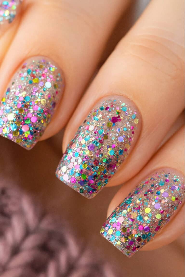 Confetti New Year's Eve nails