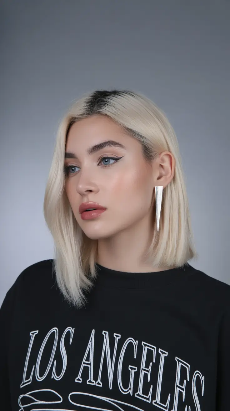 Edgy Vanilla Blunt Bob with Urban Spring Attitude