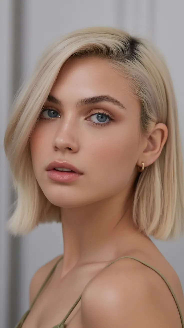 Minimalist Cool-Blonde Bob with Clean Angles
