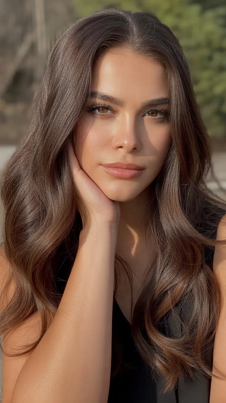 Soft chestnut brown hair