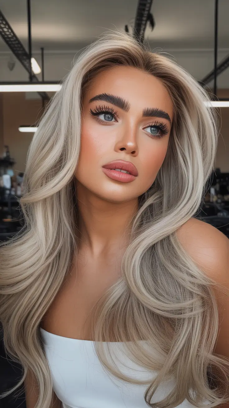 Bright iced blonde waves