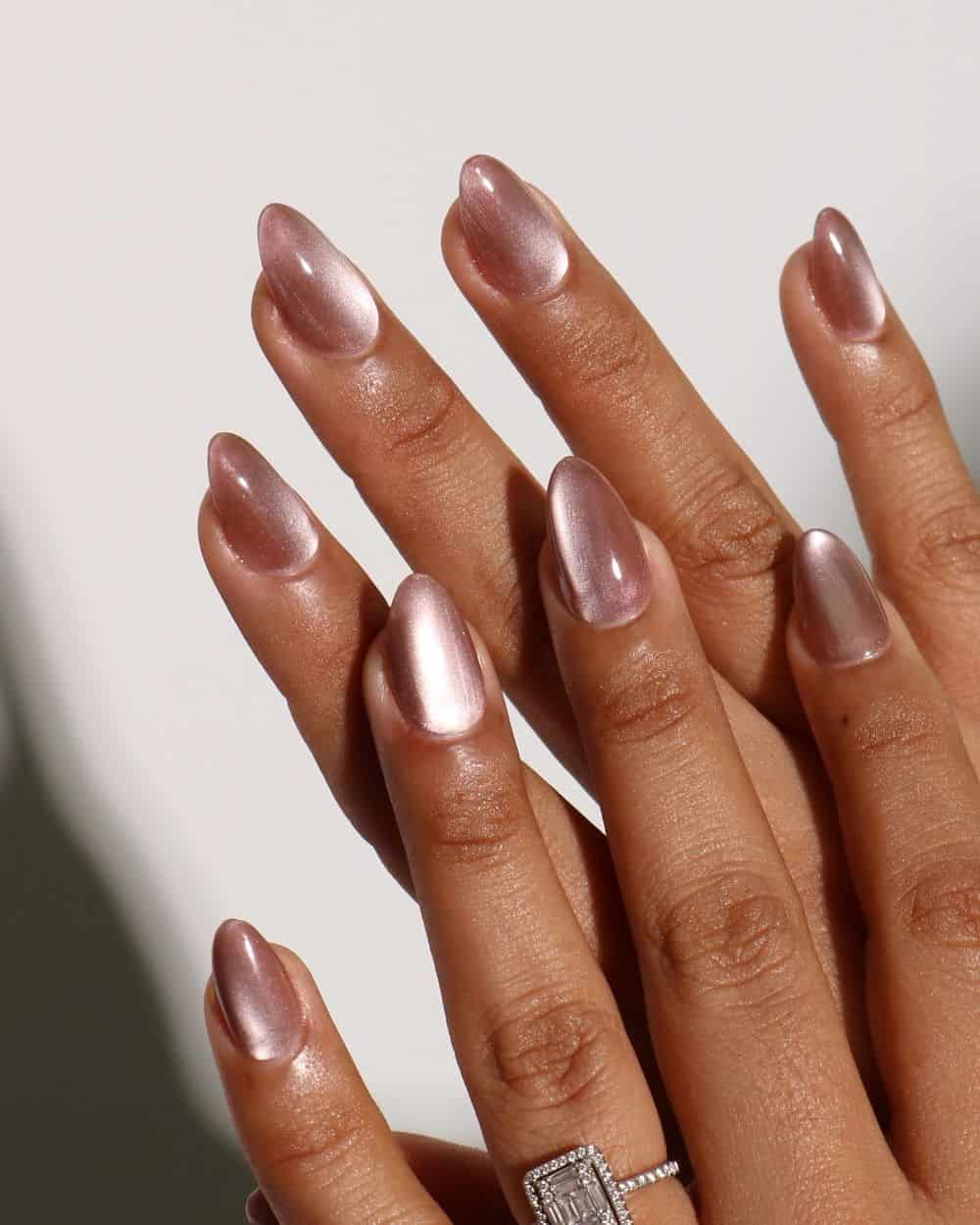 A selection of nails showcasing the cashmere nude shade