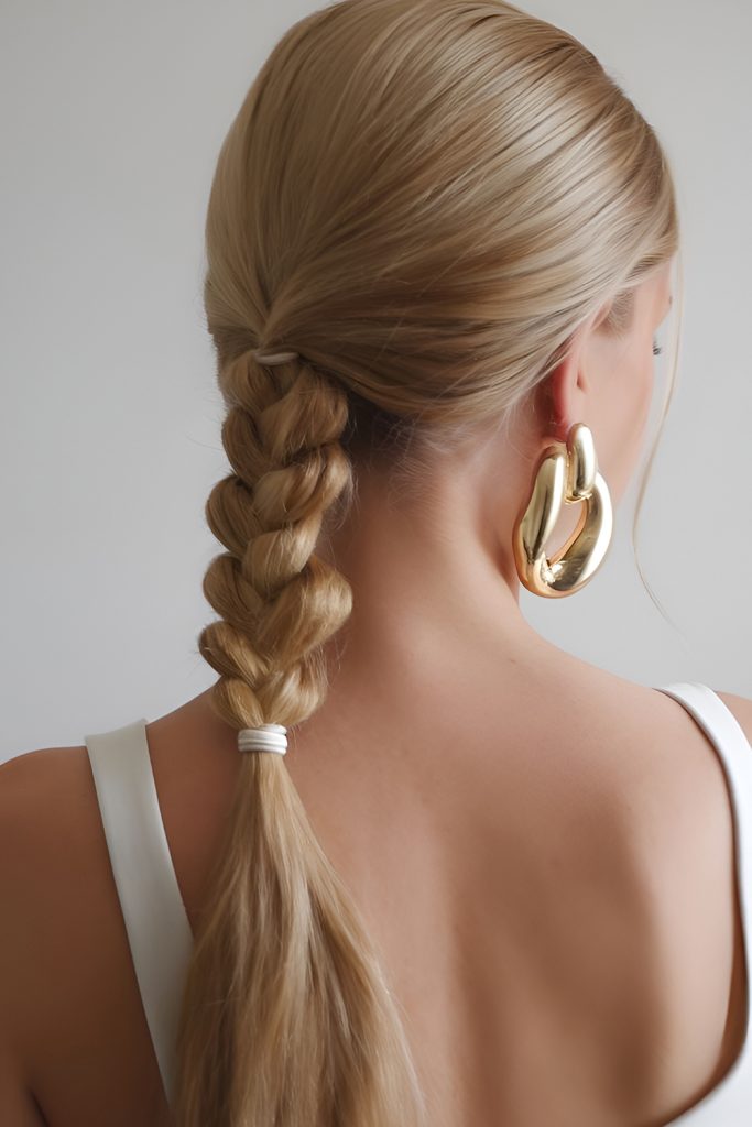 A neat and smooth low braid.