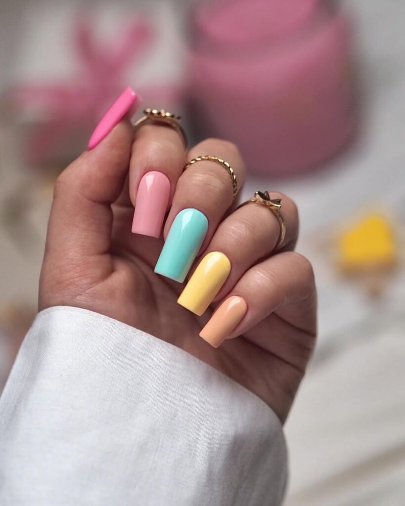 Soft pastel nails with intentional placement and a fresh feel.
