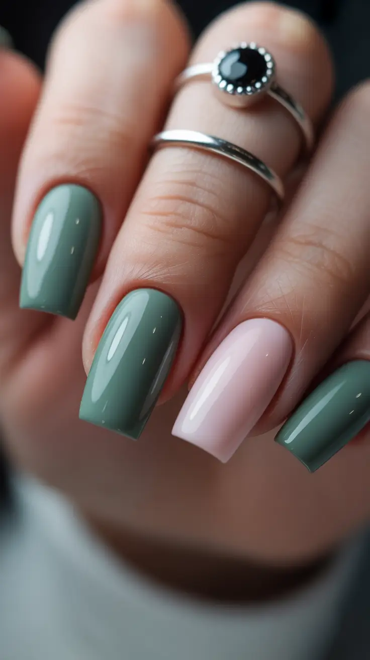 February nails designs 2026 Sage Green Calm