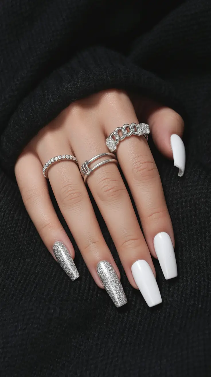 February nails designs 2026 White Velvet Luxe