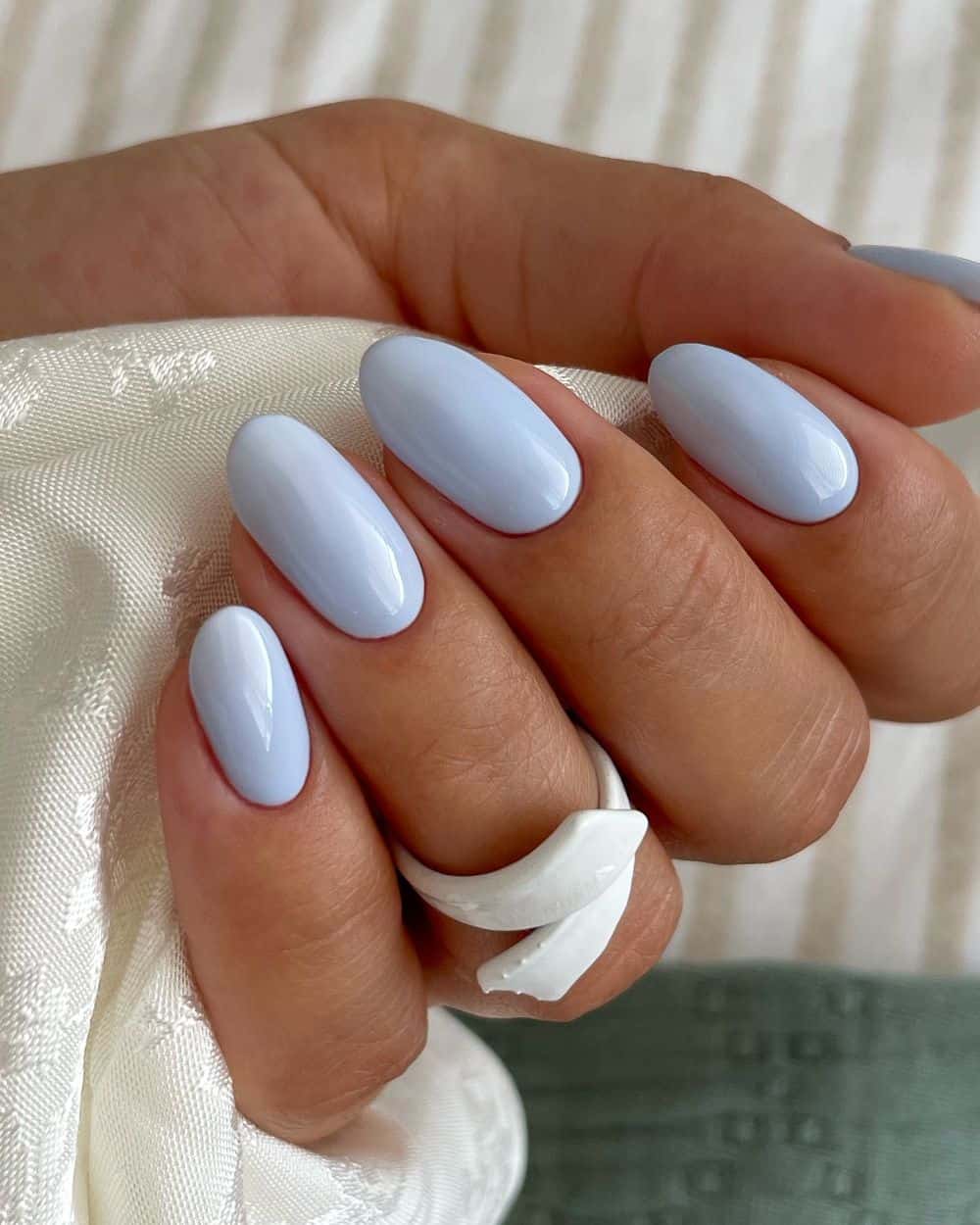 Baby blue nail polish