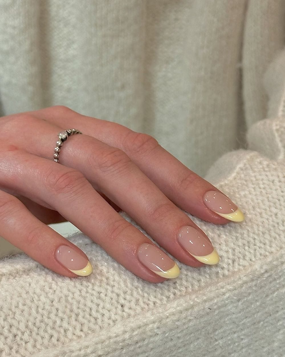 Butter yellow French tips