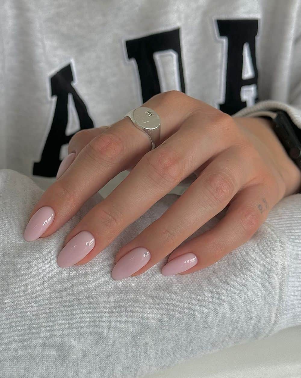 Pale pink nails