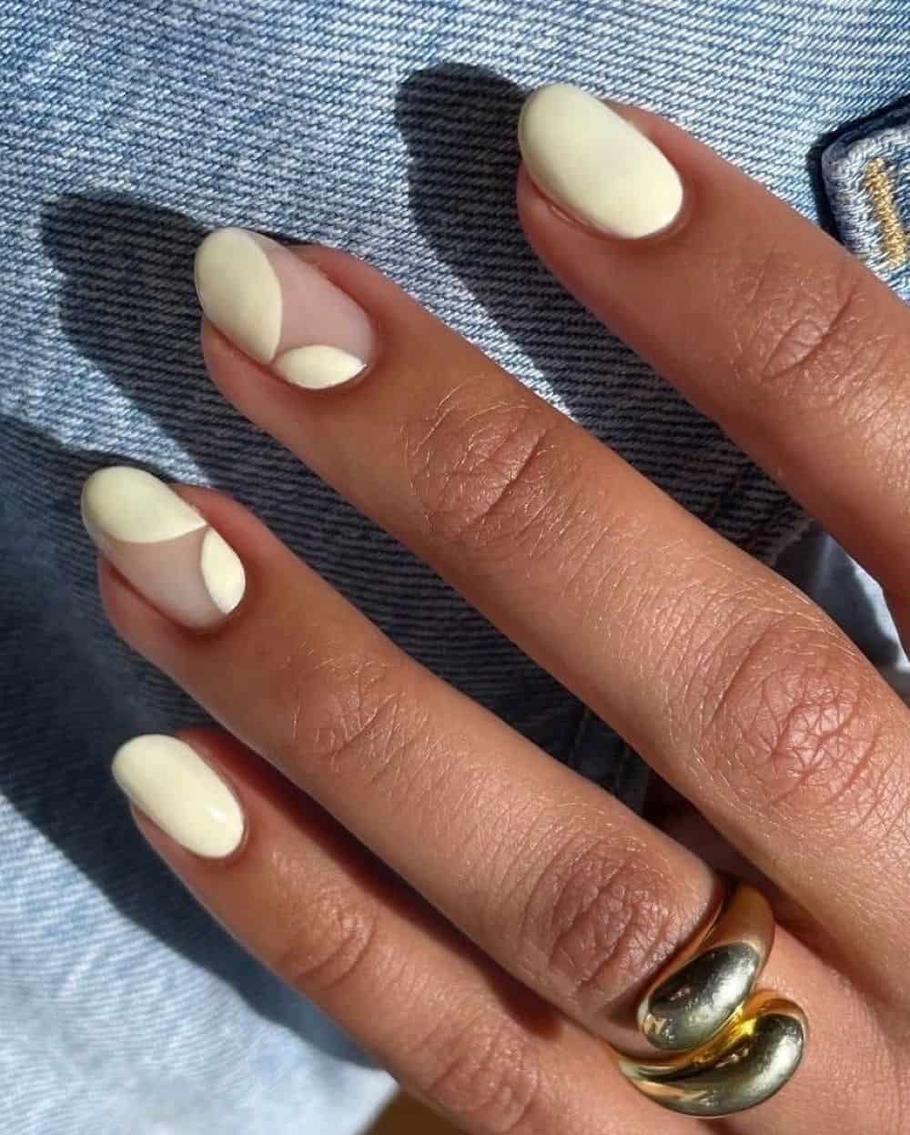 Minimalist butterfly nail art