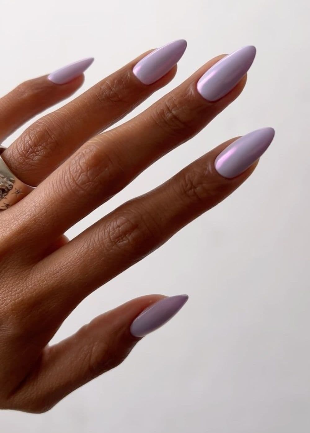 Lavender chrome nails