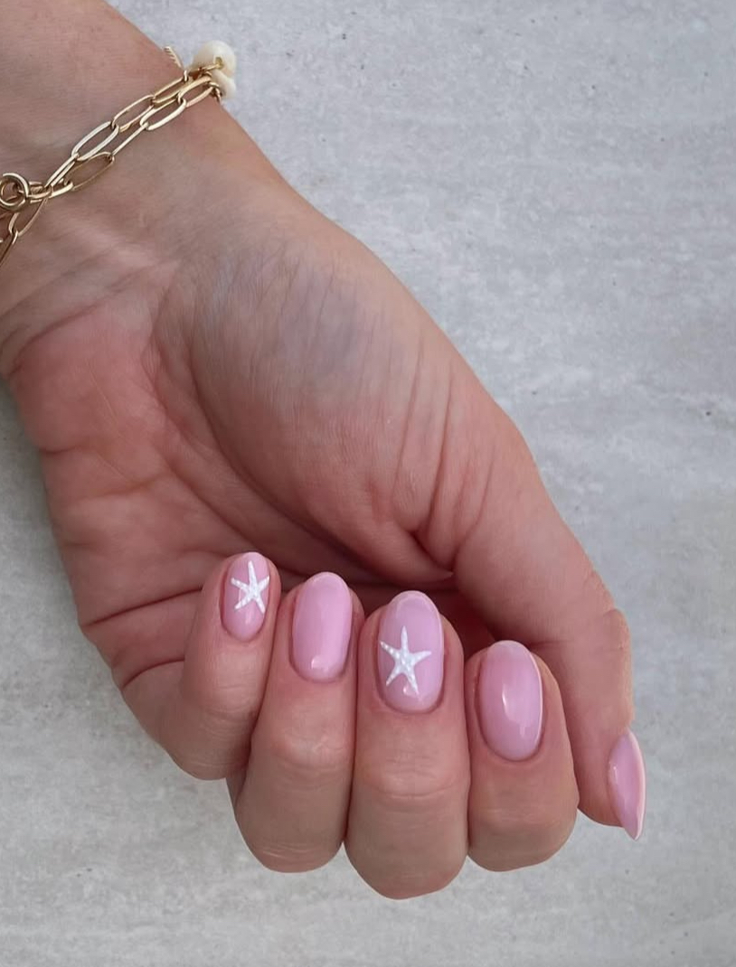 Blush Horizon & Starlit Whispers Nails