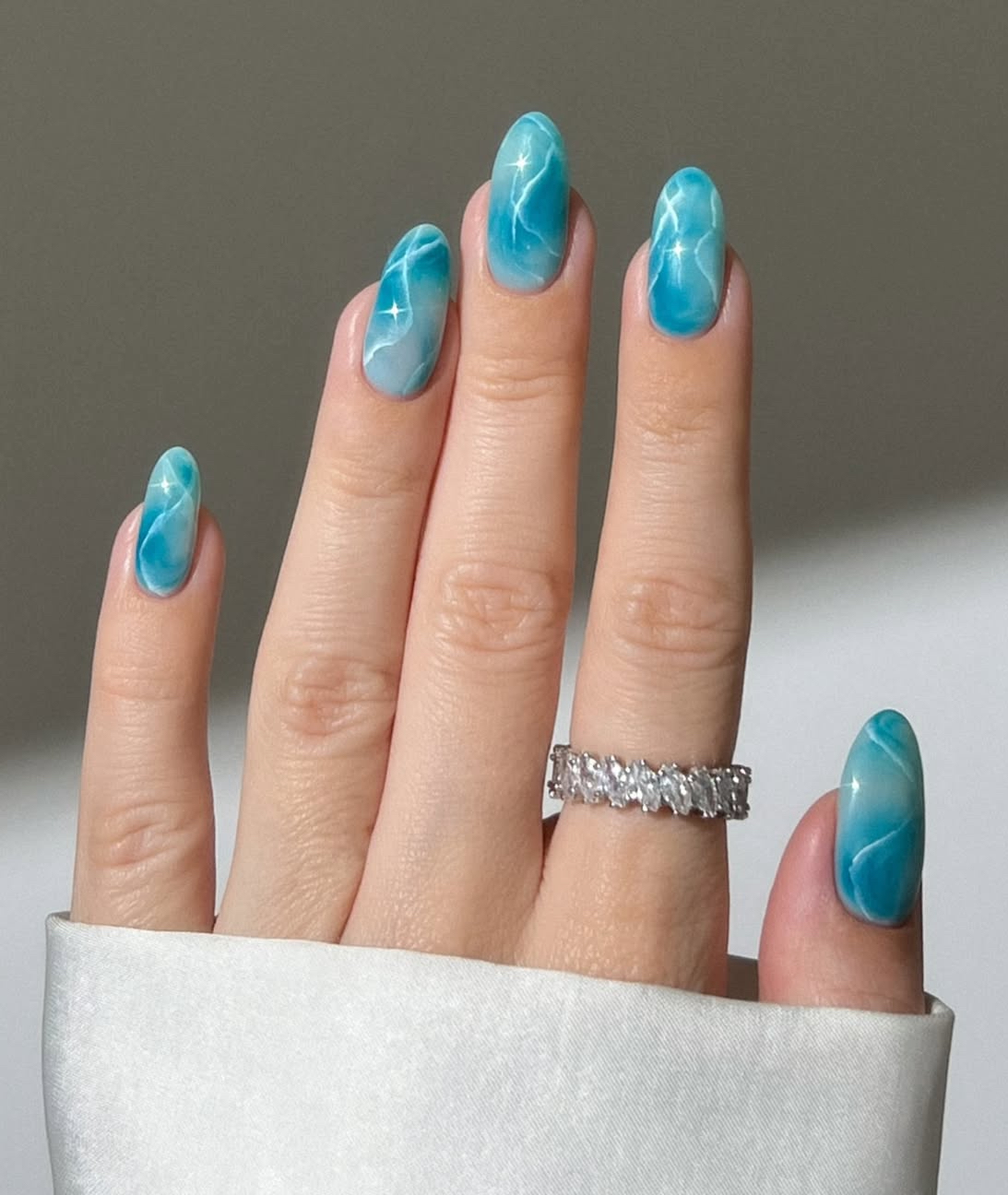 Larimar Dream Swirls Nails
